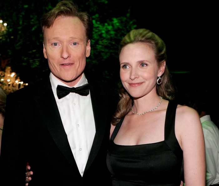 LOS ANGELES - AUGUST 27: Host Conan O'Brien and his wife Liza Powel attends the Governor's Ball after the 58th Annual Primetime Emmy Awards at the Shrine Auditorium on August 27, 2006 in Los Angeles, California. (Photo by Vince Bucci/Getty Images)