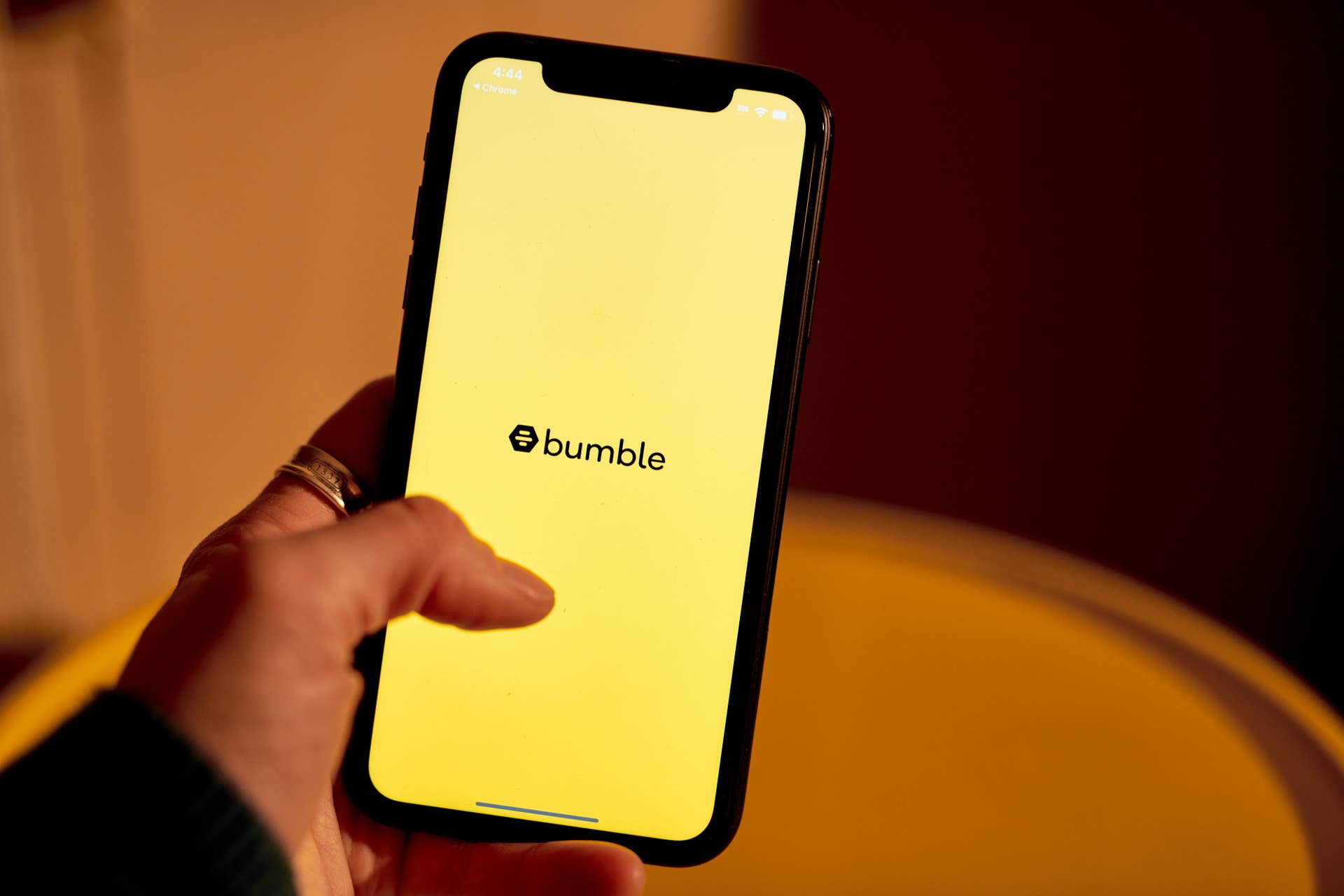 The Bumble dating app displayed on a smartphone screen