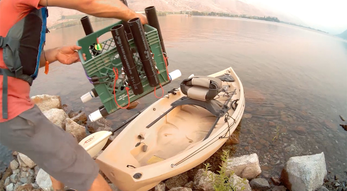 DIY Hacks How to Rig a Milk Crate for Kayak Fishing Men's Journal