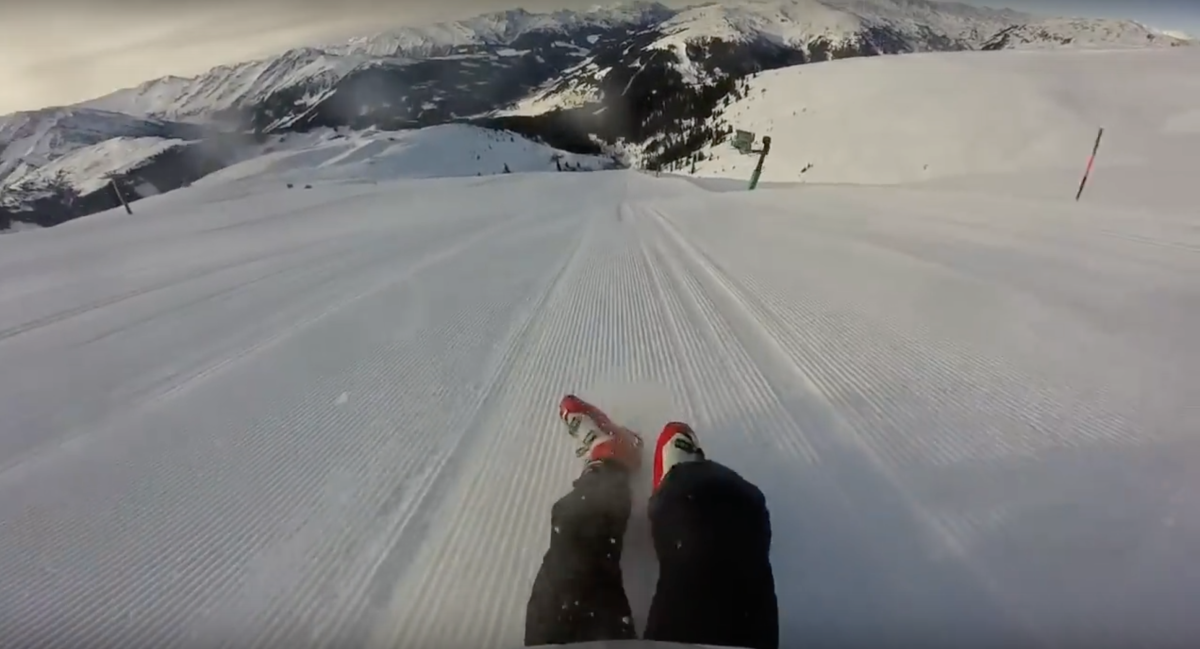 Watch what it's like to slide 3,900 feet down a ski slope