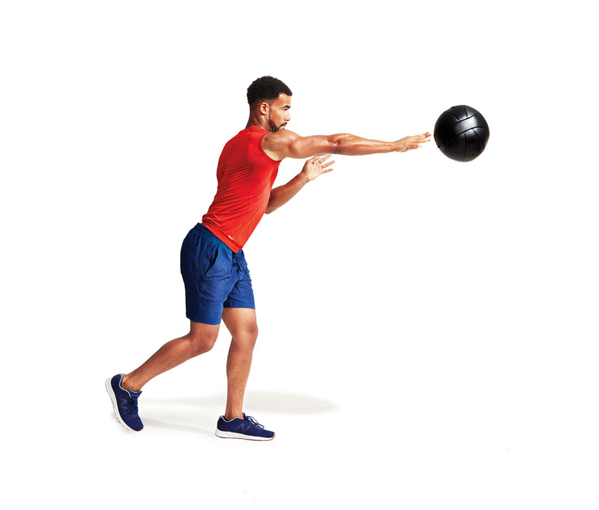 Medicine ball woodchop. Medicine ball wood chop, finish position. exercise,  fitness picture. | CanStock