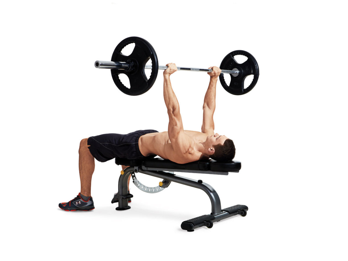 Young Man Use Dumbbell Exercises Chest Fly on Yoga Mat in Living