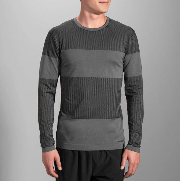 Collant De Running Brooks Streaker Tight Homme – Taille S, Noir – 80% Polyester, 20% élasthanne – Coupe Ajustée, Genoux Préformés – Pour Course, Sport