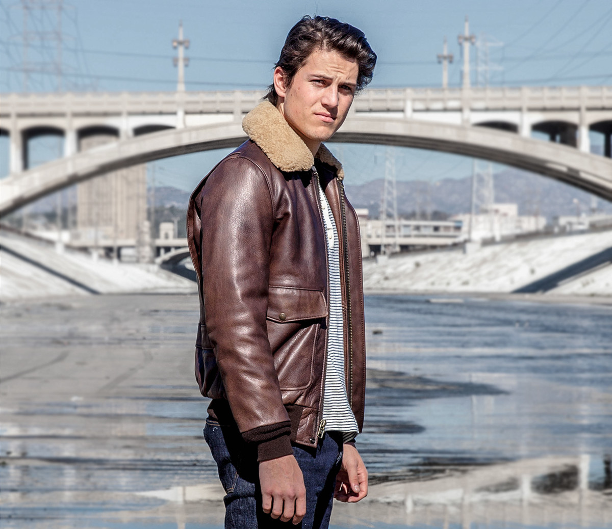 J.Crew Suede Bomber Jacket In Navy in Blue for Men