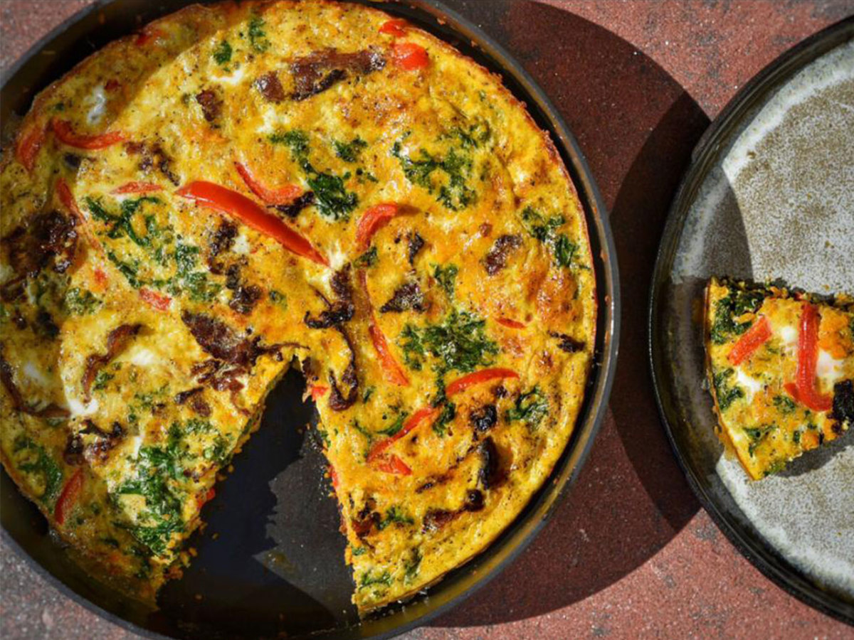 Sweet Potato Kale Bacon Frittata Men's Journal