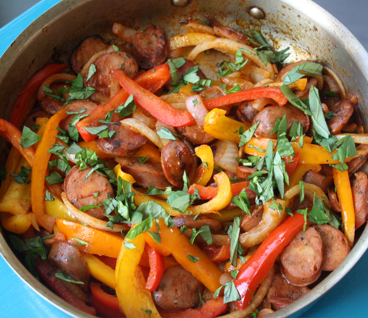 Recipe How to Make Chicken Sausage and Peppers Men's Journal