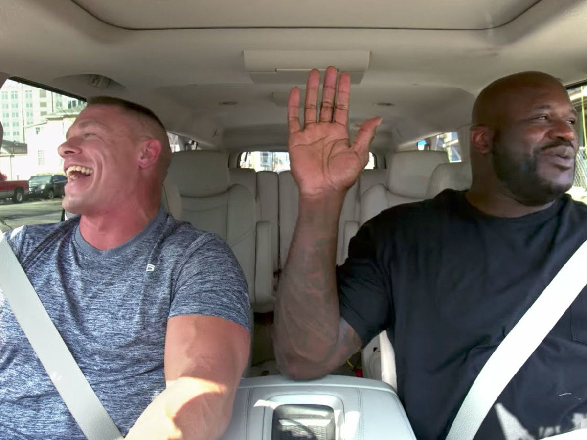 Watch John Cena and Shaq Sing, Shoot Free Throws, and Give Each Other Hysterically Bad
