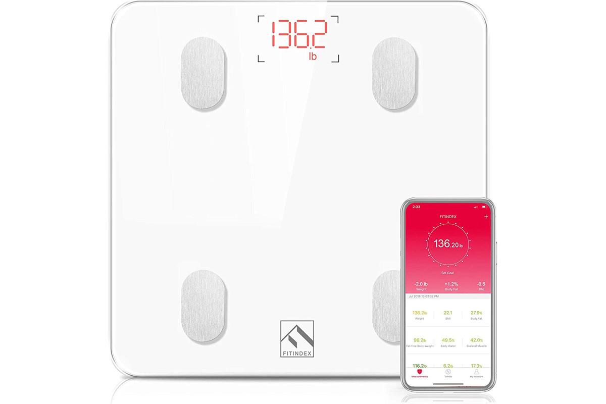 FitIndex Scale - Smart Bluetooth Body Fat Scale for Bathroom