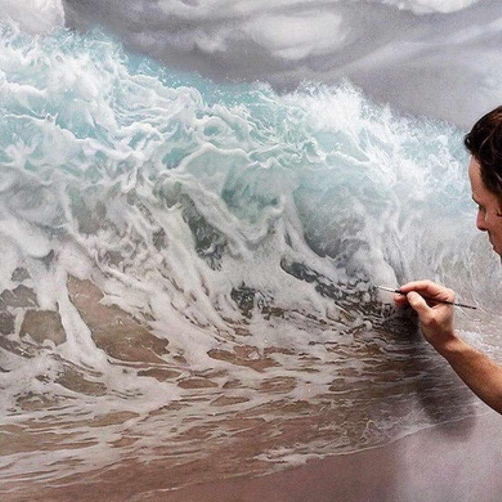 Surreal oil paintings capture the power of the sea