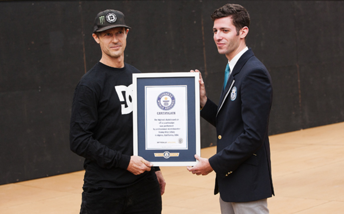 Danny Way catches the highest air on a skateboard, sets World Record