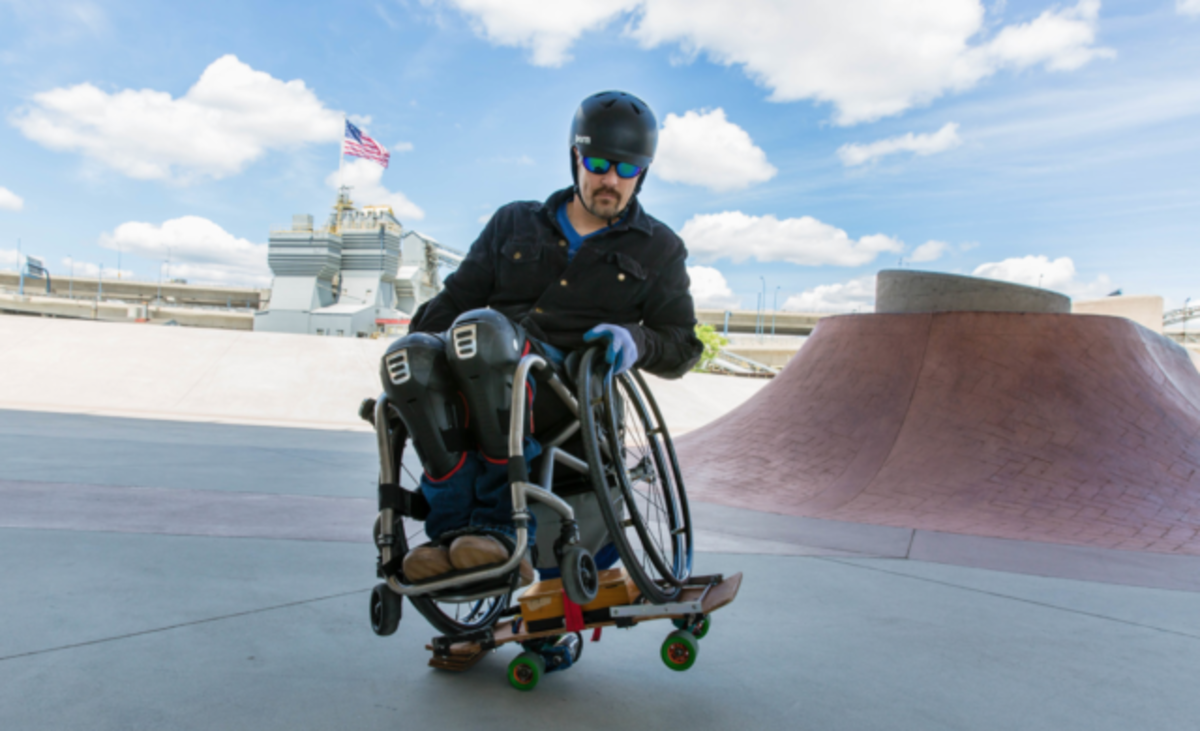 51yearold paraplegic invents his own wheelchair skateboard Men's Journal