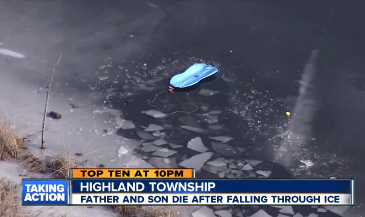 Father and son die after falling through the ice while ice fishing