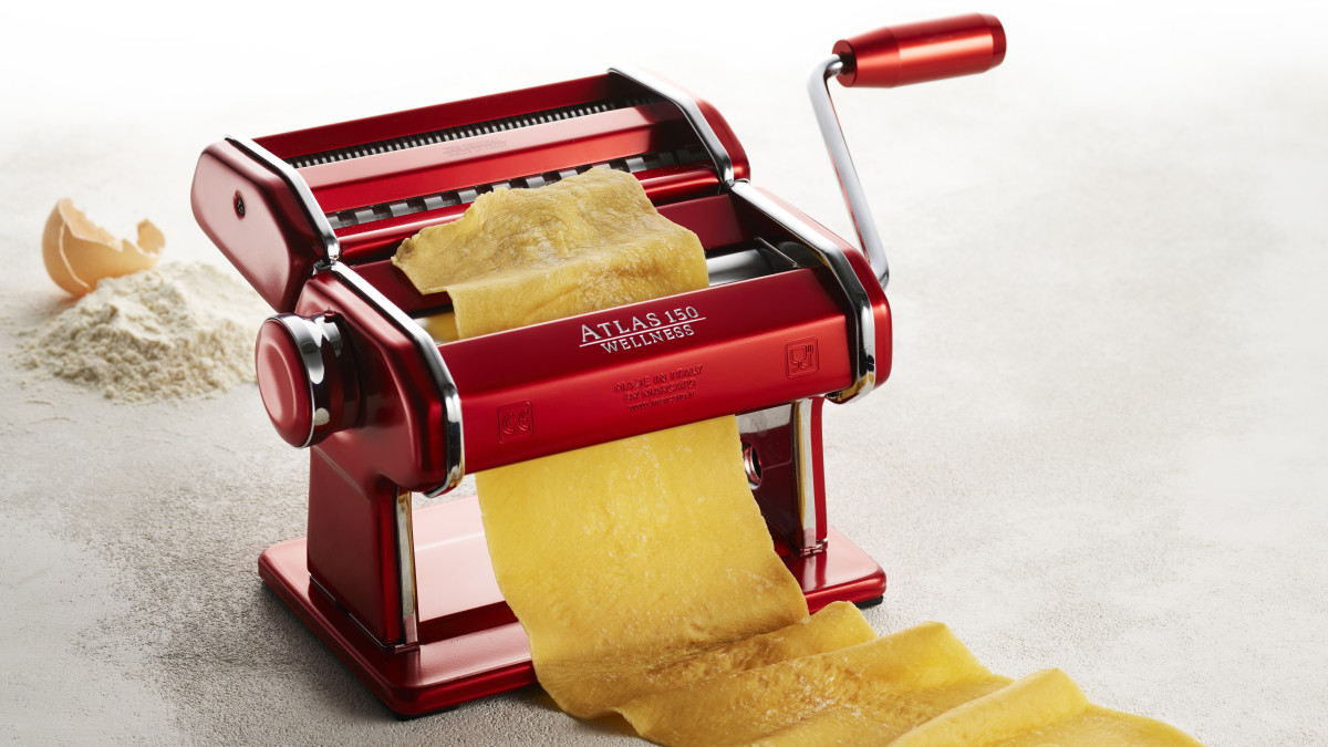 Marcato Atlas 150 Pasta Machine, Made in Italy, Red, Includes