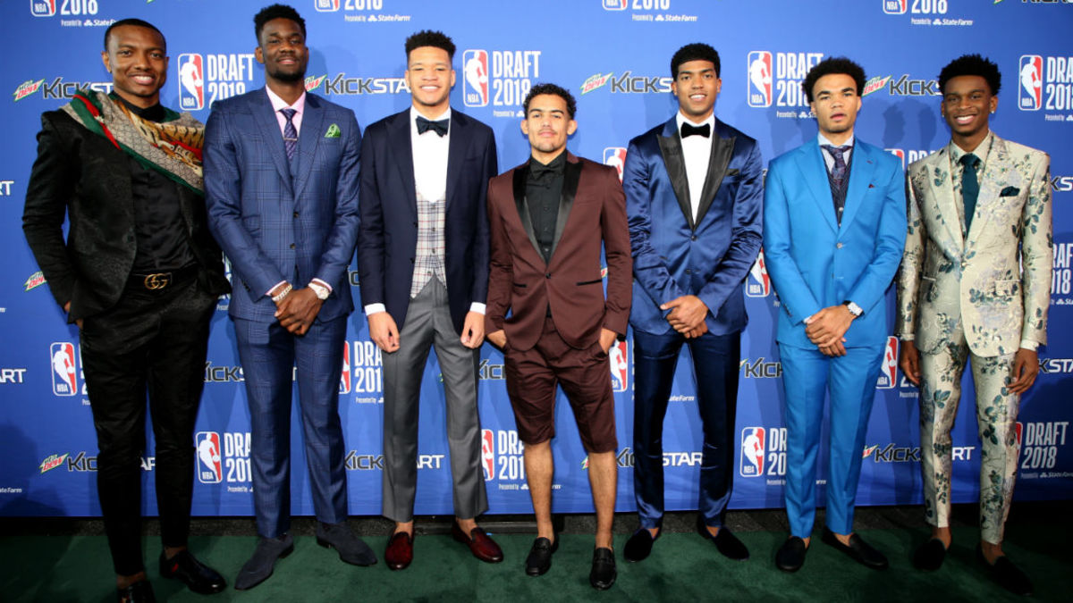 Trae Young went with suit shorts for draft