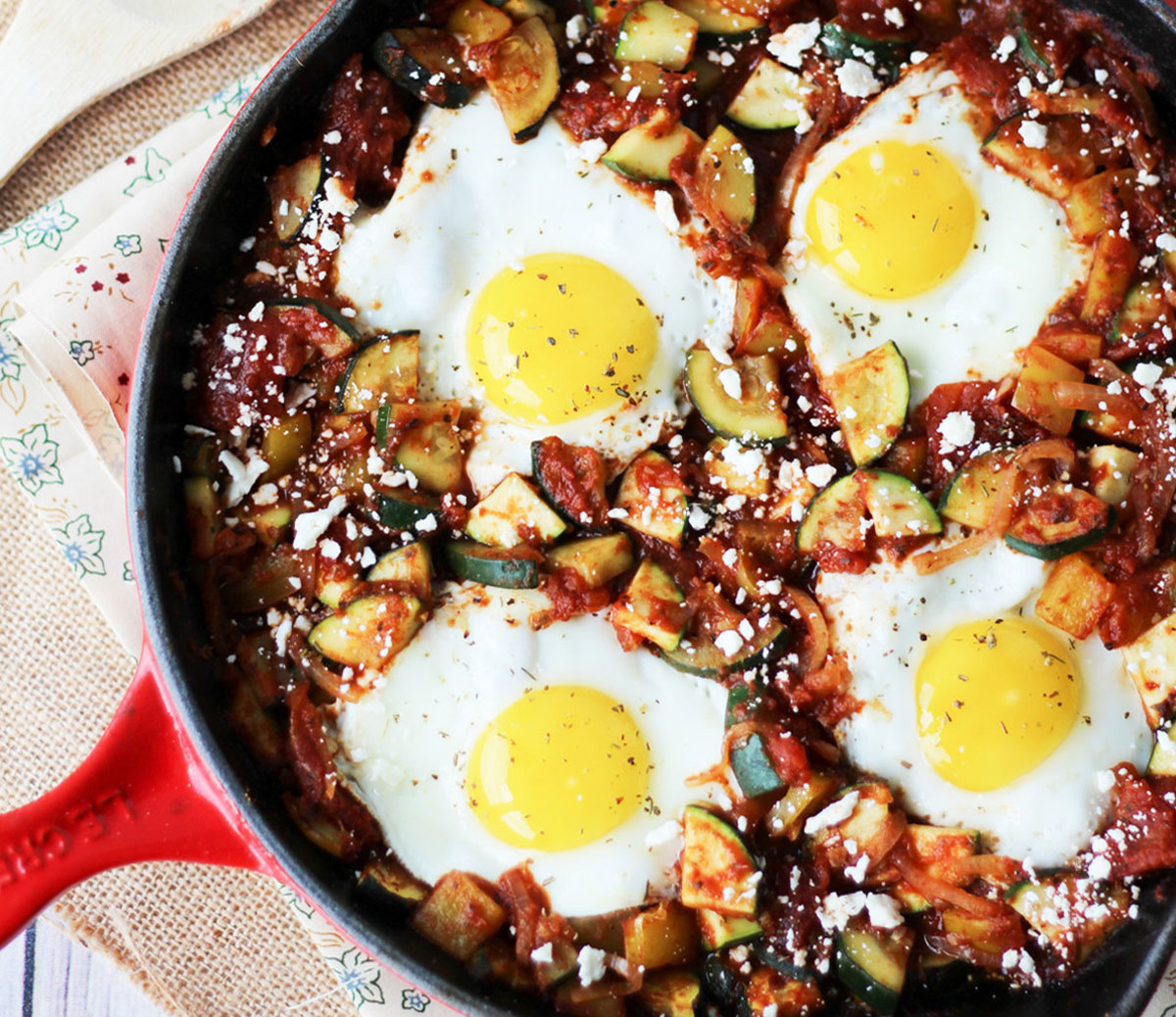 Recipe How to Make Shakshuka With Zucchini and Feta Men's Journal