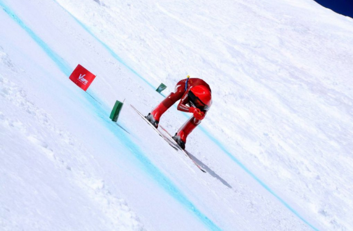 Caméra embarquée à 180 km/h en ski de vitesse