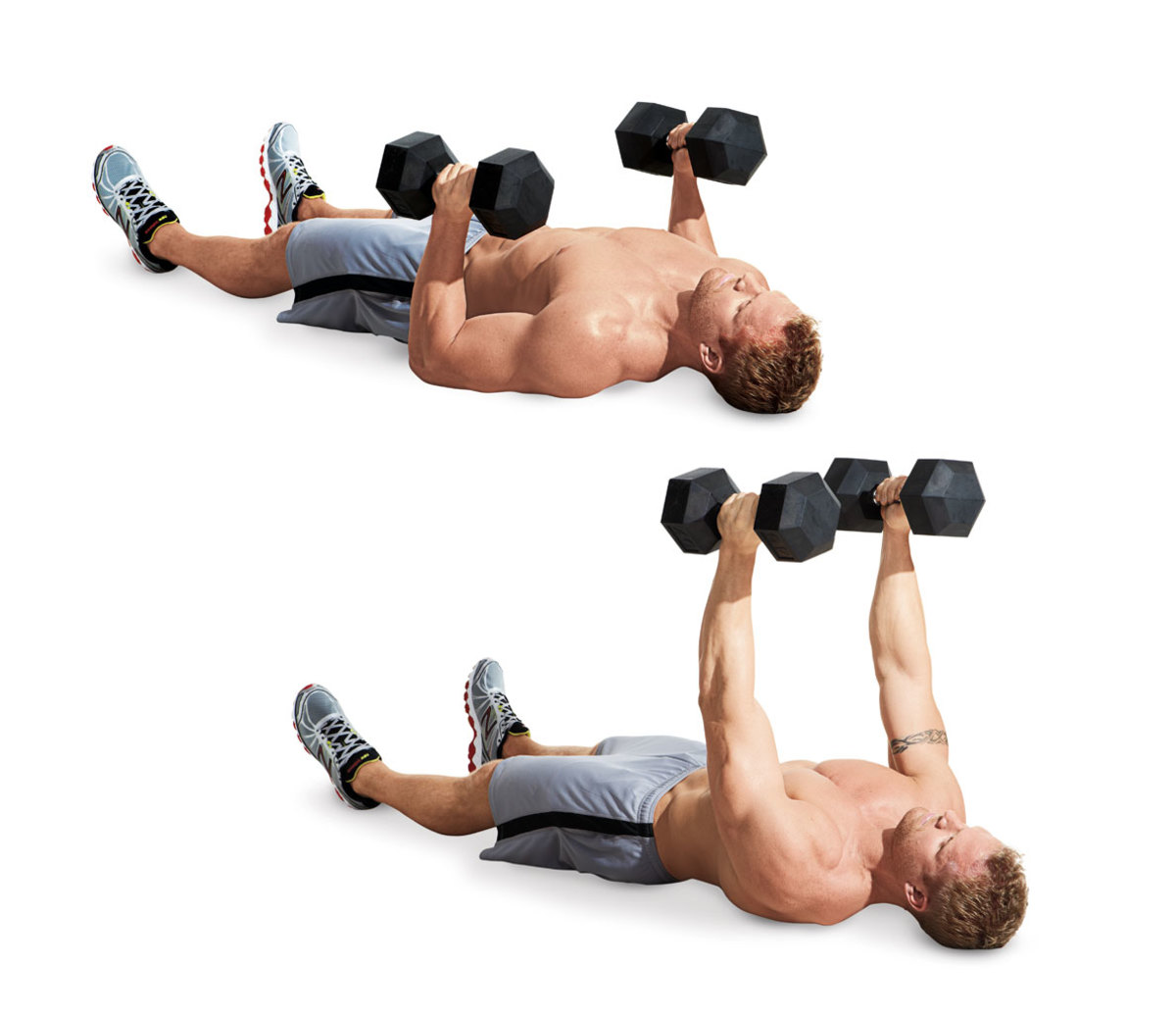 Dumbbell chest workout no bench sales