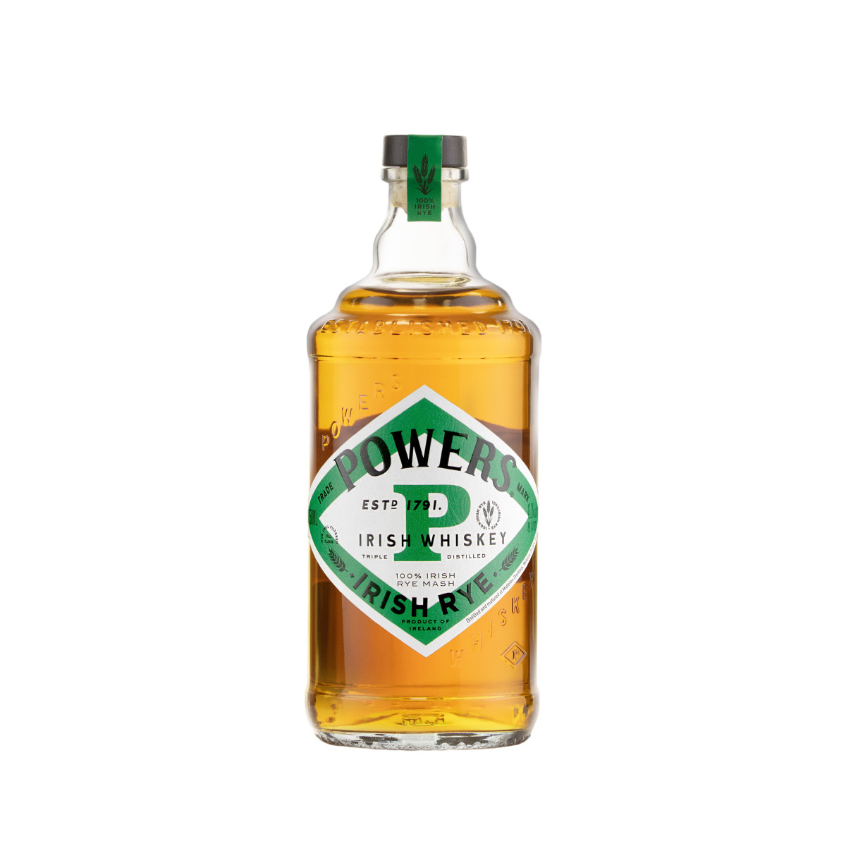 A bottle of Powers Irish Rye