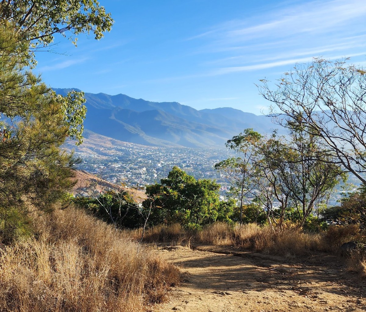 Dirt hiking/multi-use path above Oaxaca City, Mexico.
