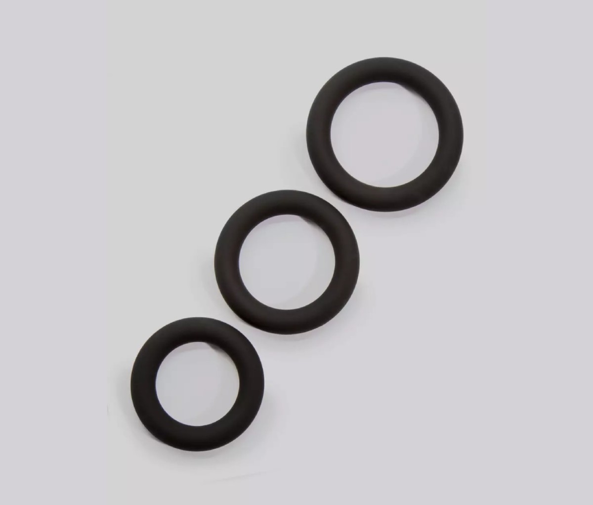 Buy the Tri-Squeeze 3-Ring Silicone Plus Cockring & Ball-Stretching Sling  Black Ice -OxBalls