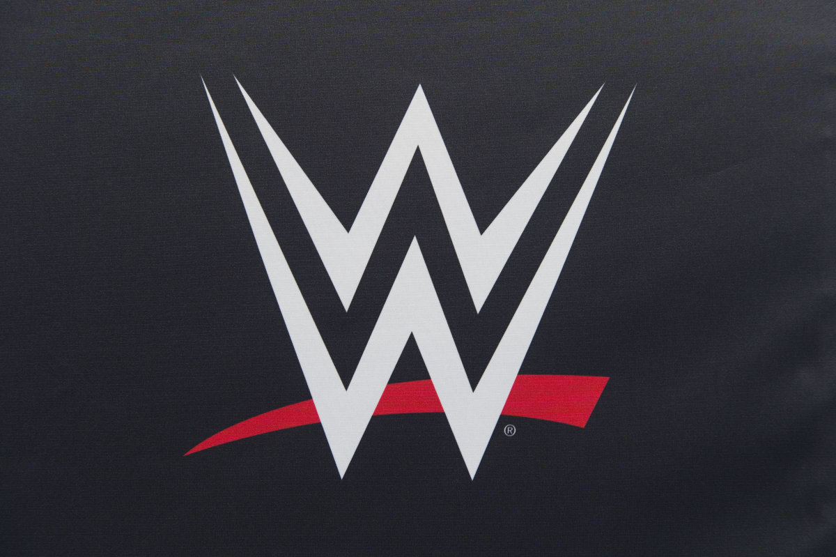 Logo WWE tại WWE Live Tryout tại Motorworld vào ngày 7 tháng 11 năm 2018 tại Cologne, Đức.