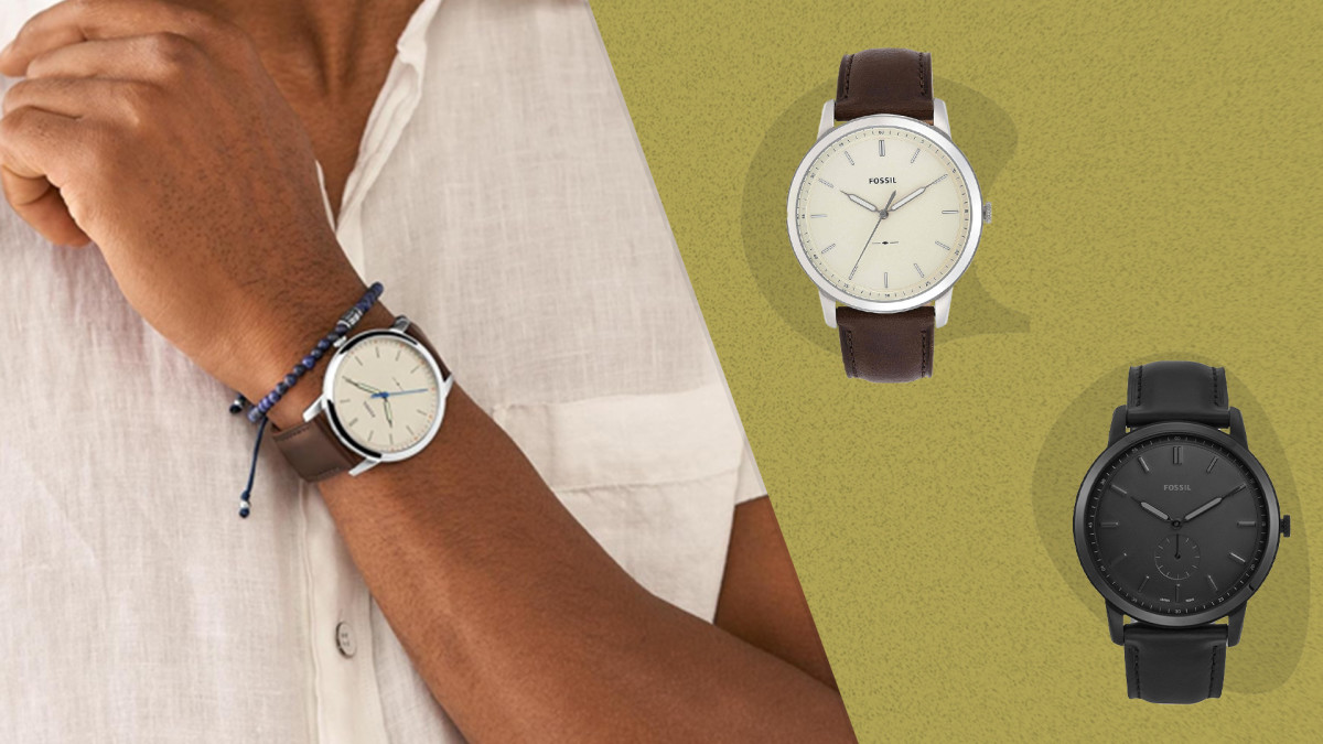 Men's fossil minimalist watch deals