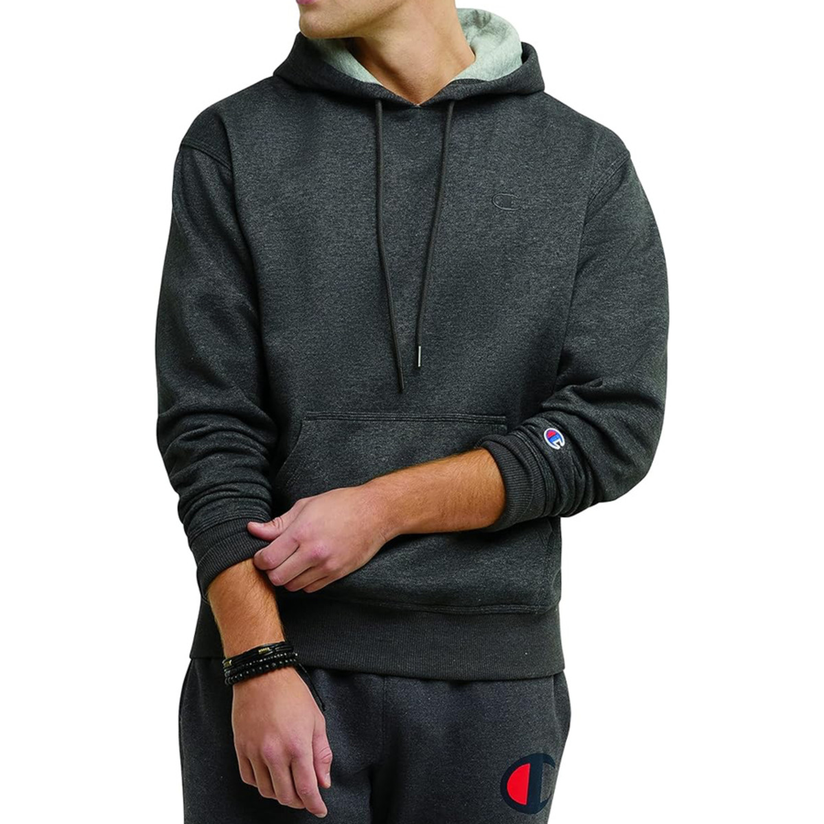 Champion sweater fleece deals mens puffer jacket 700