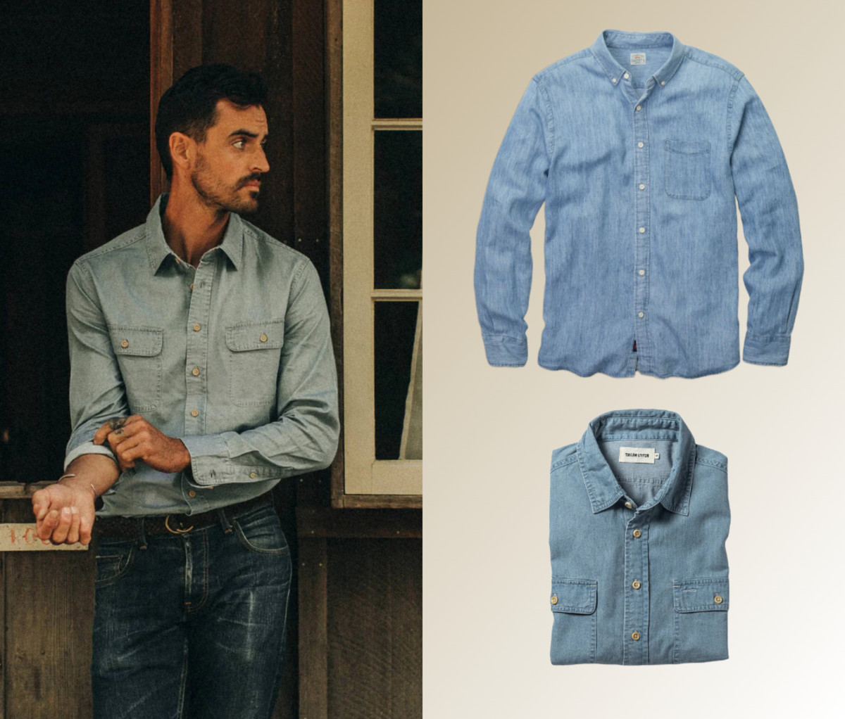 Top 73+ denim shirt look men