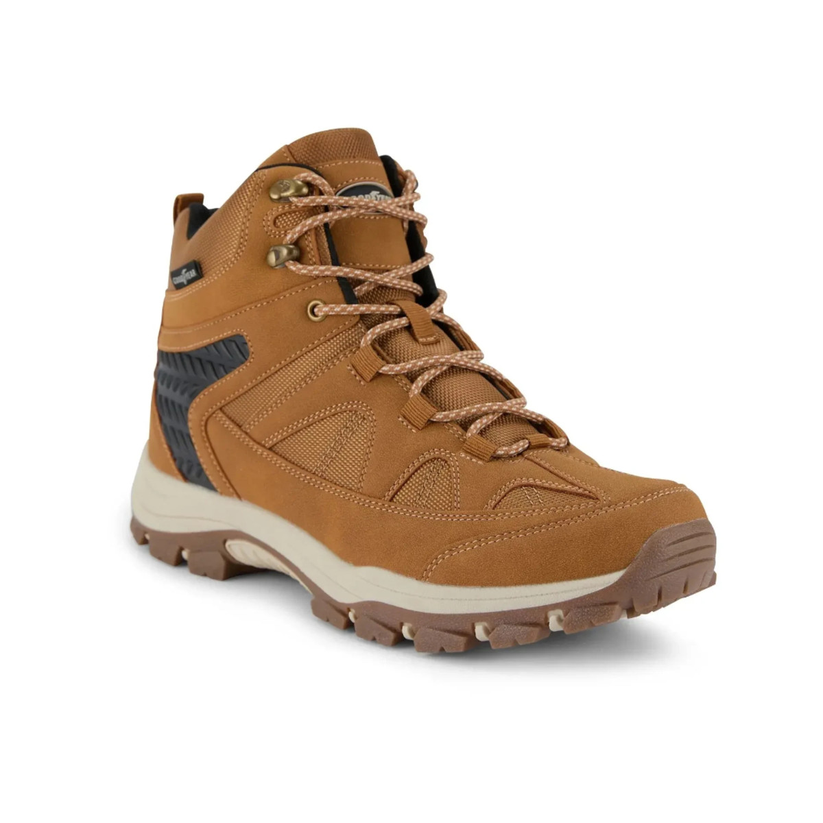 The Goodyear Teton Hiking Boot in Wheat, pictured here, is on sale right now at Walmart.