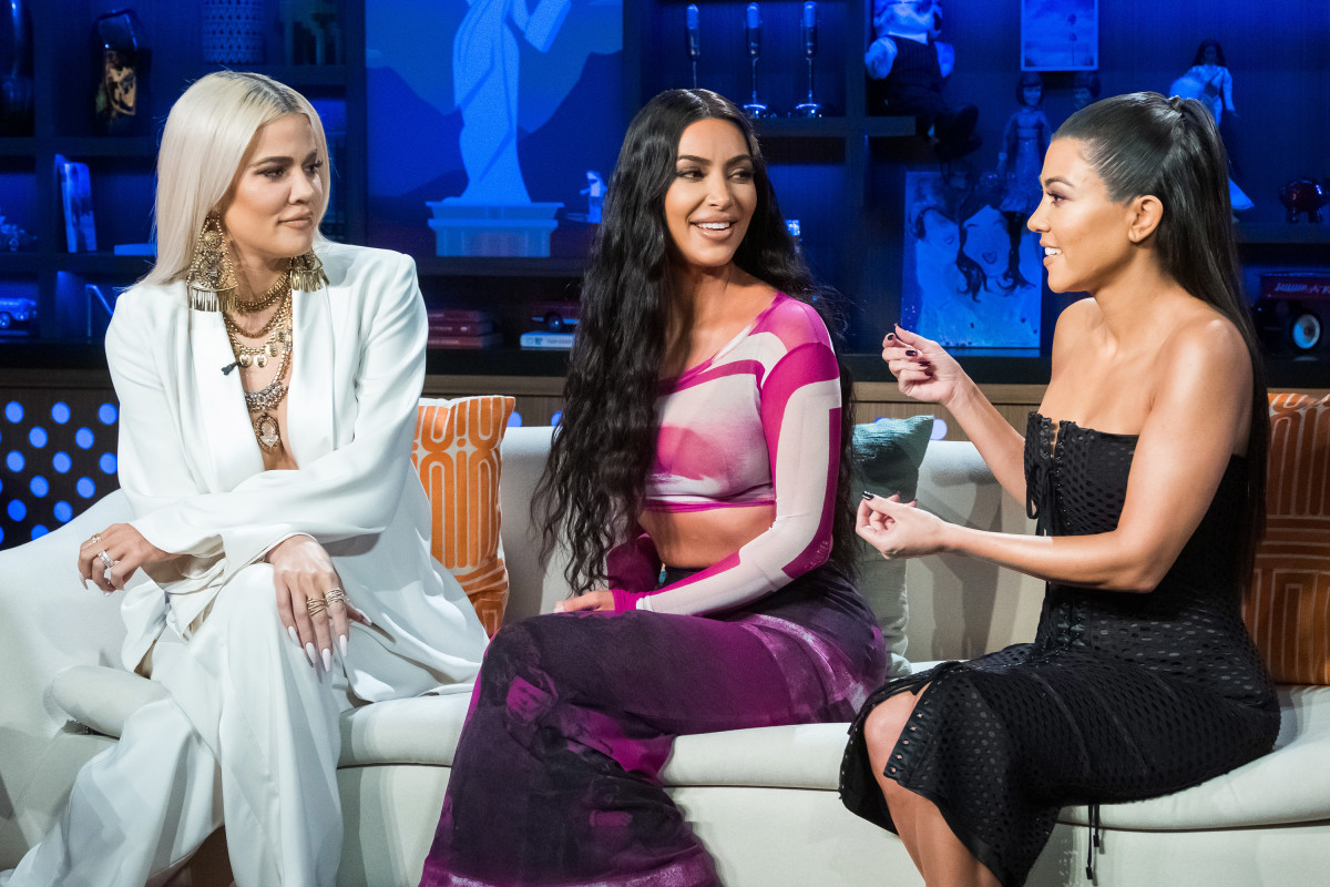 Khloe, Kim and Kourtney Kardashian speaking on the air.