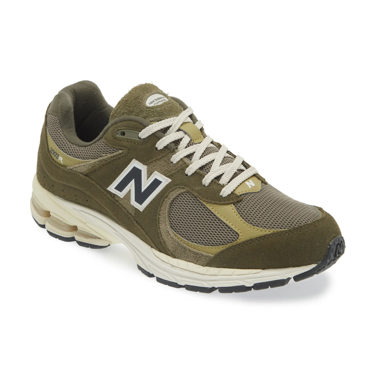 スニーカー New Balance Army Green Suede And Mesh 2002R Sneakers New Balance Army Green Suede And Mesh 2002r Sneakers - Men's