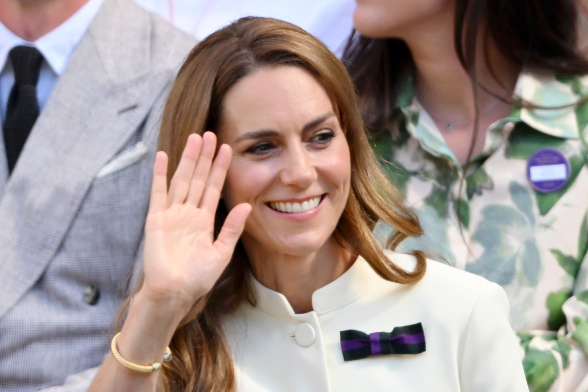 Catherine, Princess of Wales attends day thirteen of the Wimbledon Tennis Championships at the All England Lawn Tennis and Croquet Club at All England Lawn Tennis and Croquet Club on July 12, 2025 in London, England.