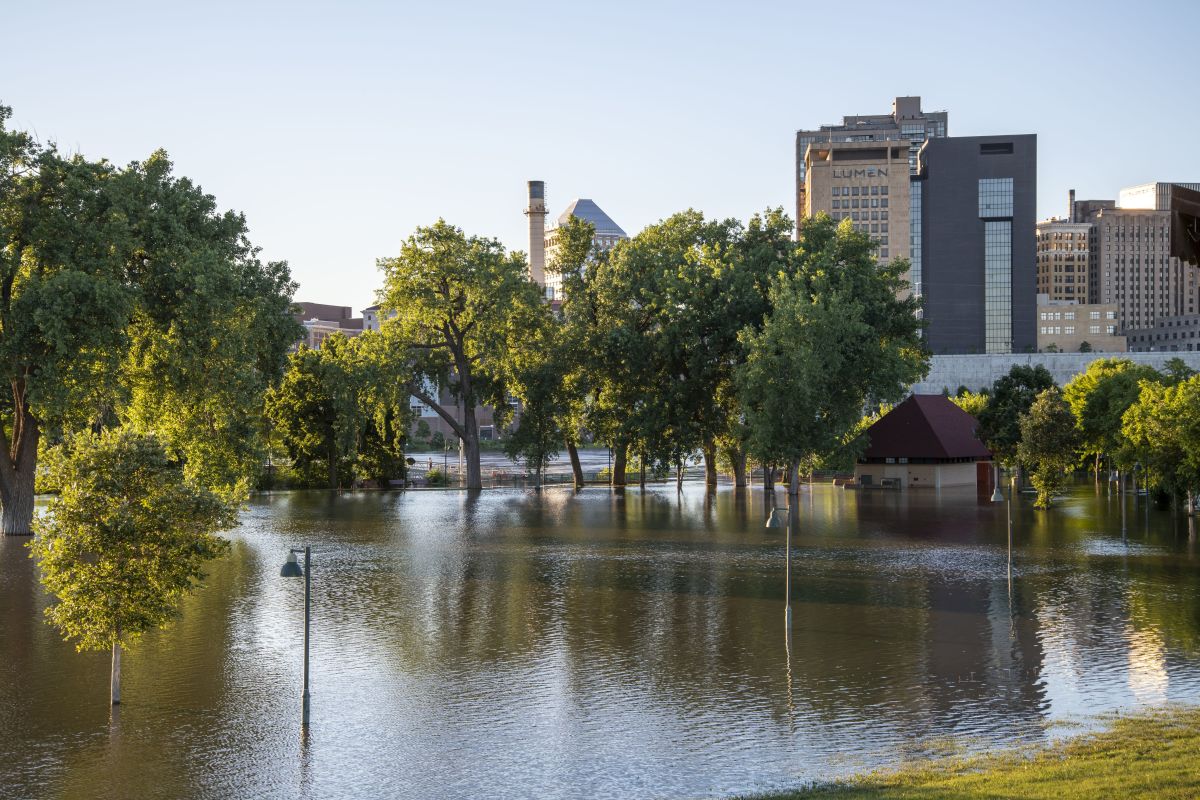 Eliotte Heinz Found Dead in Mississippi - Mississippi River Floods The City Park Just Below The City Skyline