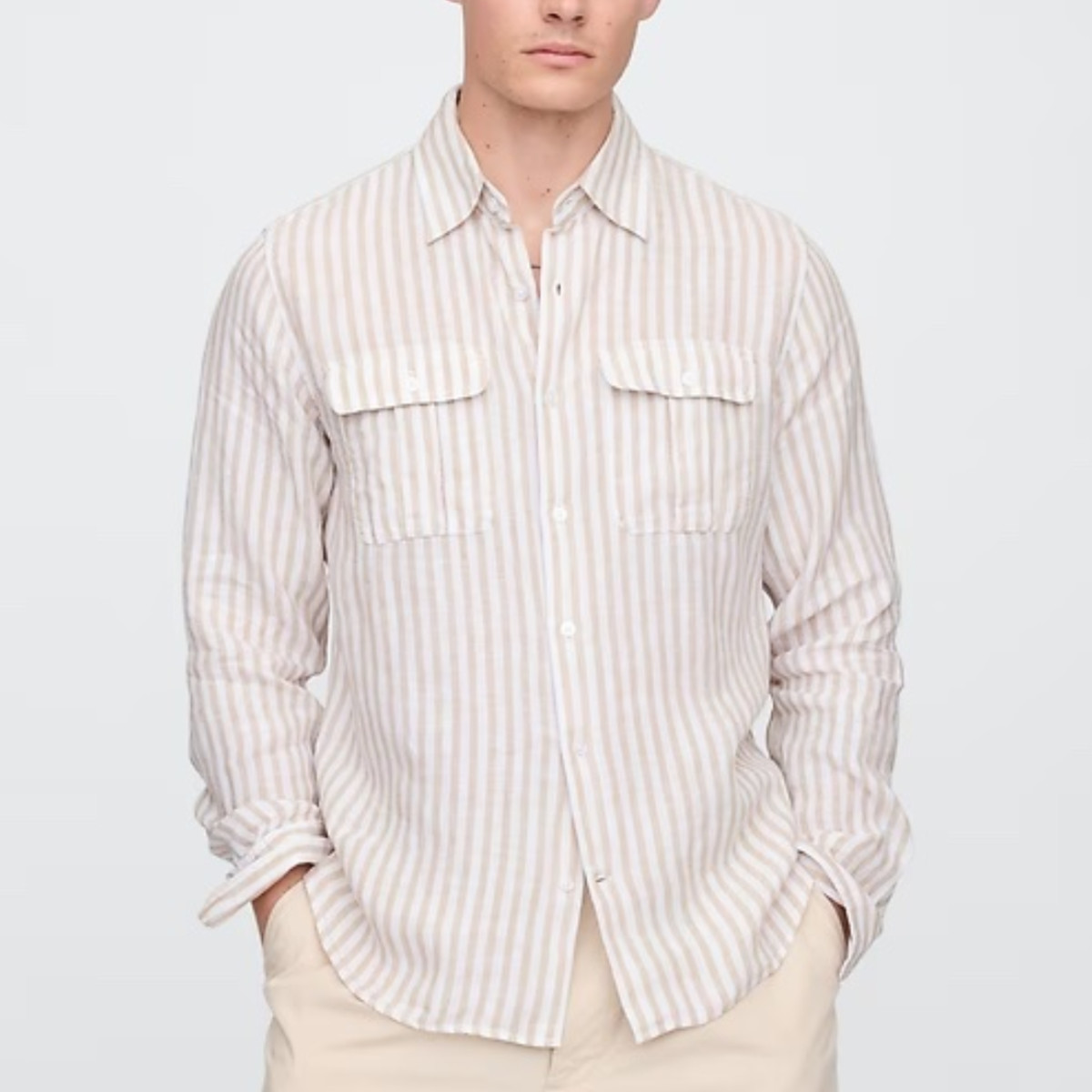 00s OLD GAP linen×cotton s/s shirt Linen-Cotton Shirt | Gap