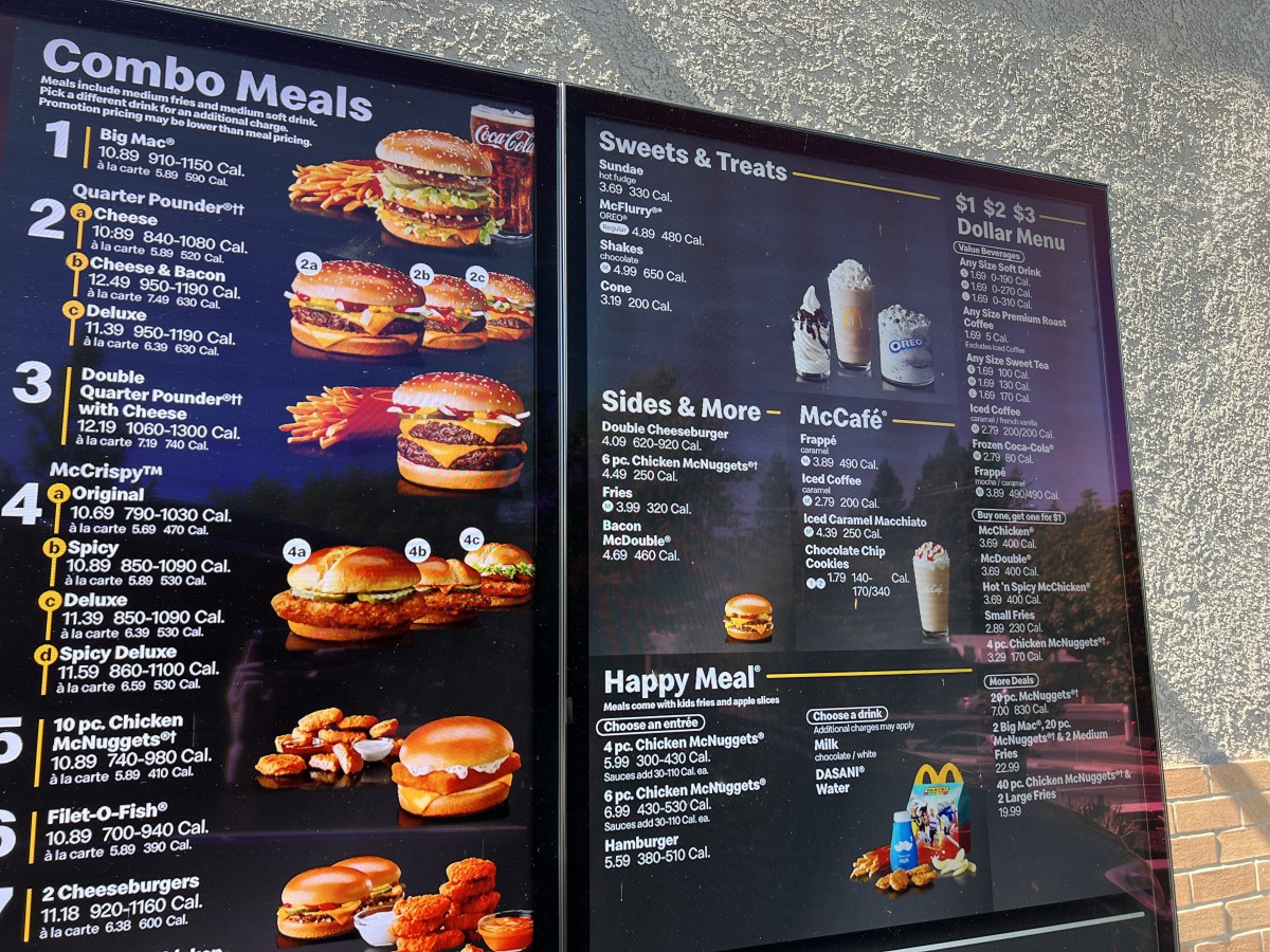 Mcdonalds online menu hotsell