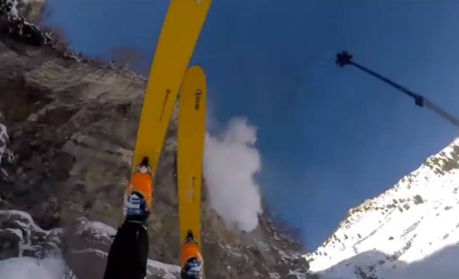 Skier somehow walks away after falling off massive cliff - Men's Journal