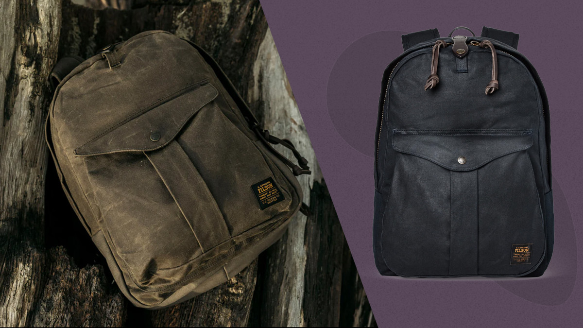 美品 FILSON TIN Cloth Back pack ワックス付 Tin cloth backpack by Filson | Dark tan (Beige)