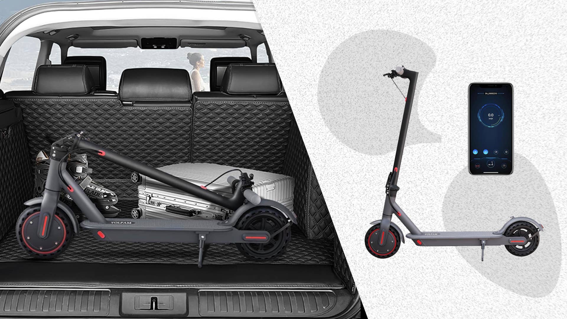 VOLPAM Electric Scooter For Adults - 350W Motor, 19 MPH, 21-Mile Range, 8.5" Solid Tires, Foldable, Smart App Control