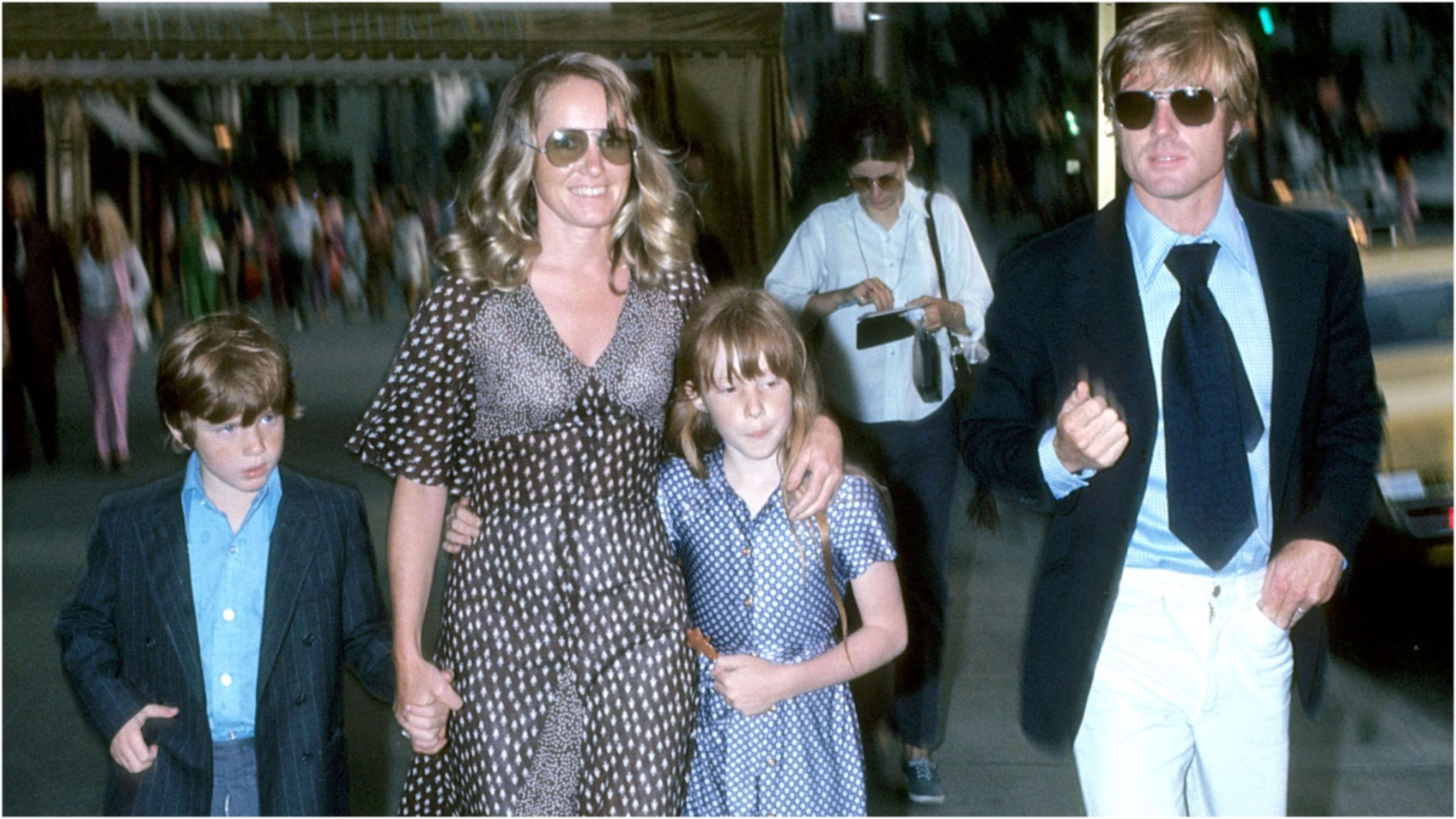 Robert Redford with his wife Lola, son Jamie and daughter Shauna.
