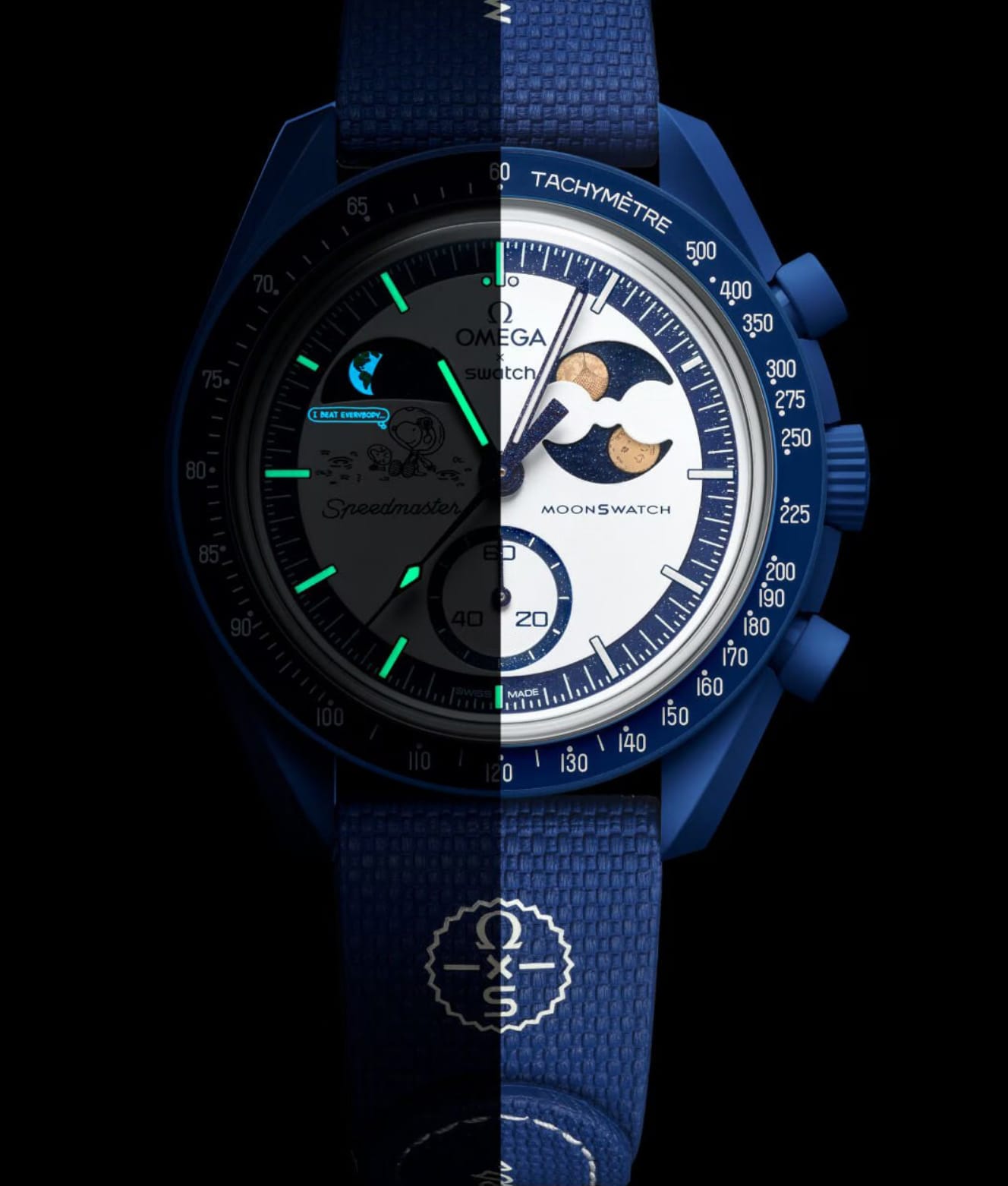 時計 Swatch x OMEGA x Snoopy BIOCERAMIC Navy Swatch × OMEGA × Snoopy BIOCERAMIC MoonSwatch Mission To The