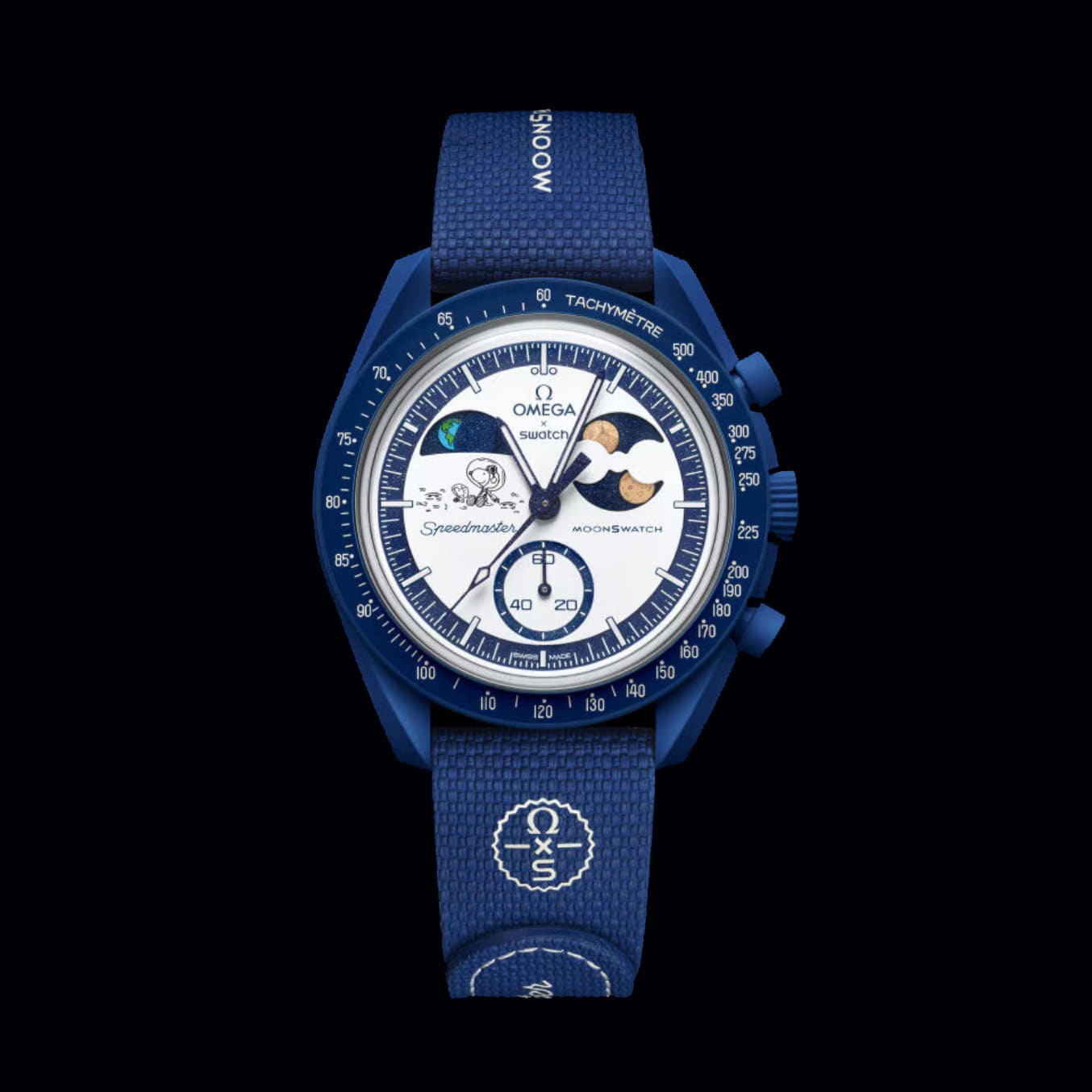 時計 Swatch OMEGA Snoopy - Navy Omega x Swatch tap up Snoopy for one of the most limited