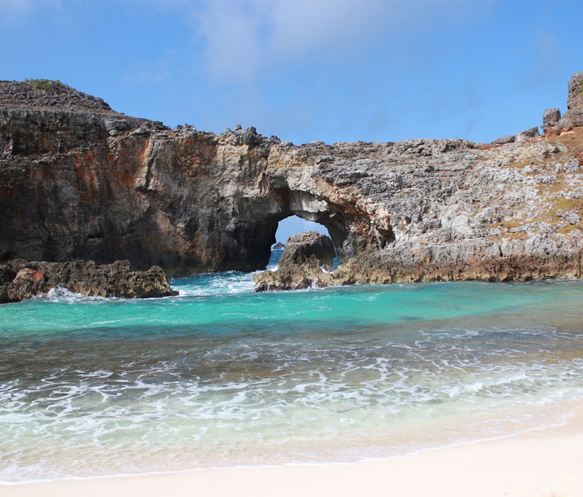 Natural stone arch in cove