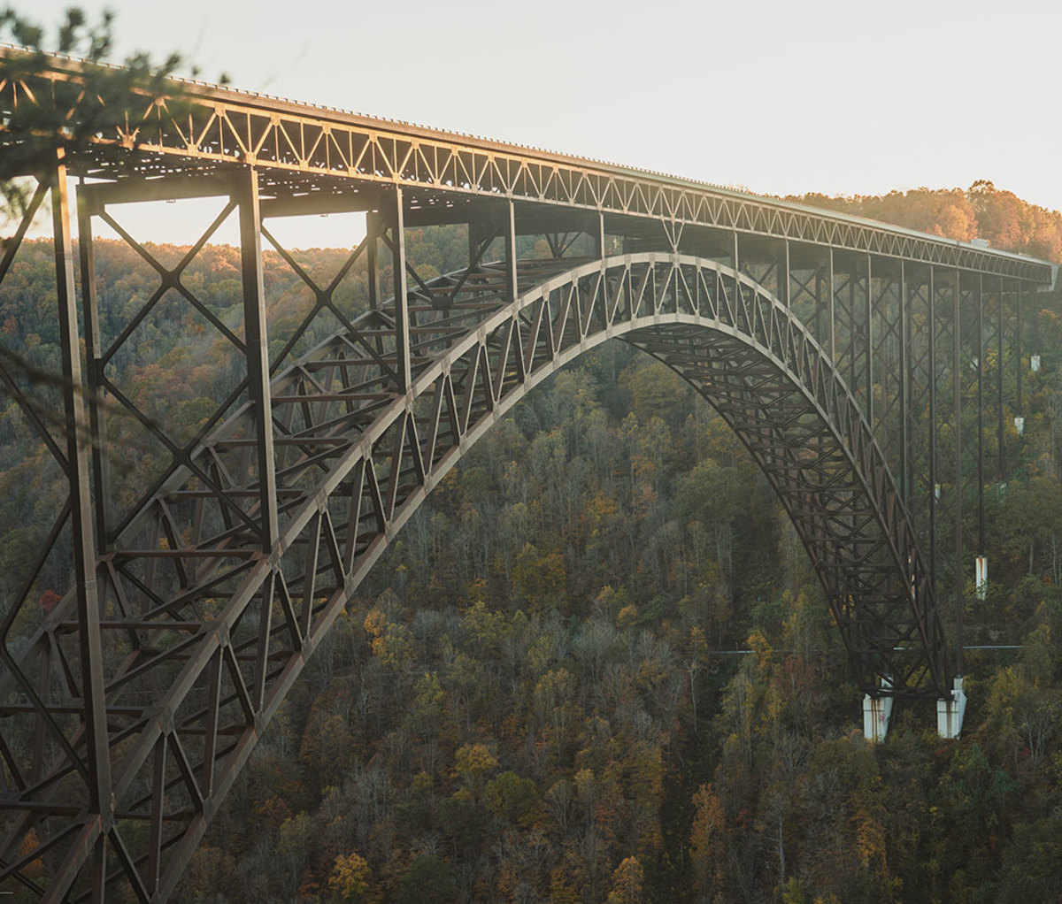 Bridge with fall foliage