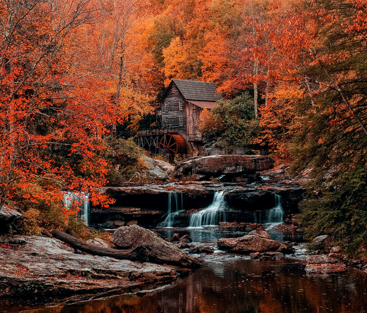 Glade Creek Mill in fall