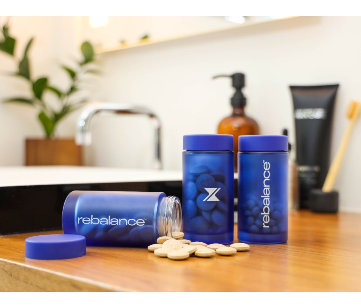 Blue Rebalance bottles