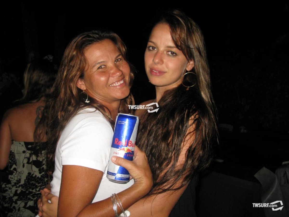 Red Bull Party Jenny from Tahiti (left) and her hot Hawaiian friend. Photo: Coté
