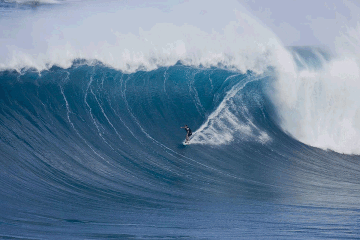 billy_kemper Maui's Billy Kemper (lil bro to the late great Eric Diaz) on one of the biggest and baddest tube rides ever seen at Jaws. Shot from a chopper hovering over the lineup, Kemper scored a two-page spread in a recent issue of TransWorld SURF magazine with this ride. Photo: Tim Jones