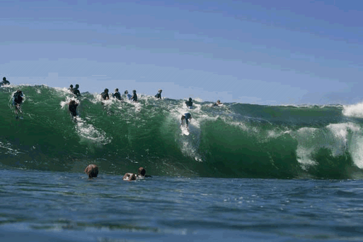 Wipeout Unidentified Aussie slab-charger gets so close to making the drop the photog in the pit claimed it...only to see the poor sap get guillotined by the lip. Photo: Tim Jones