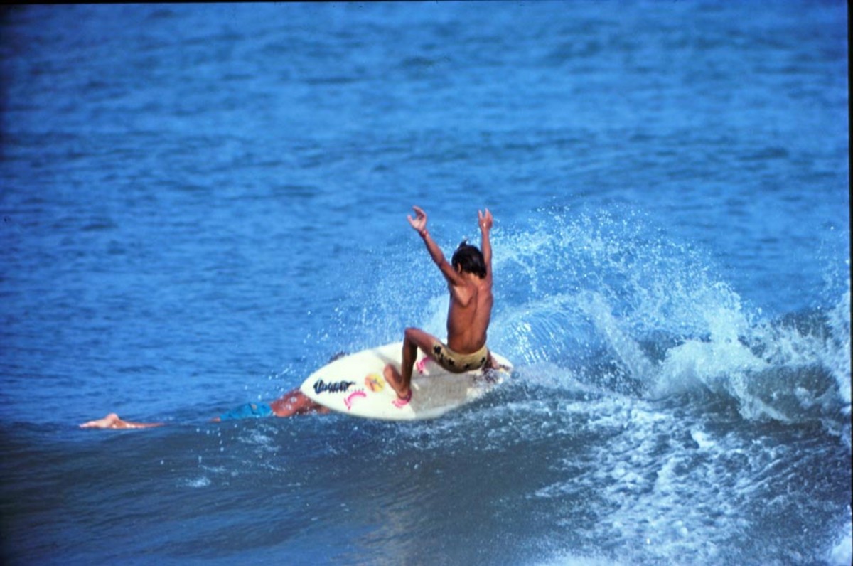 Kelly's first published surf shot way back in 1982. Photo: Quiksilver/Dugan