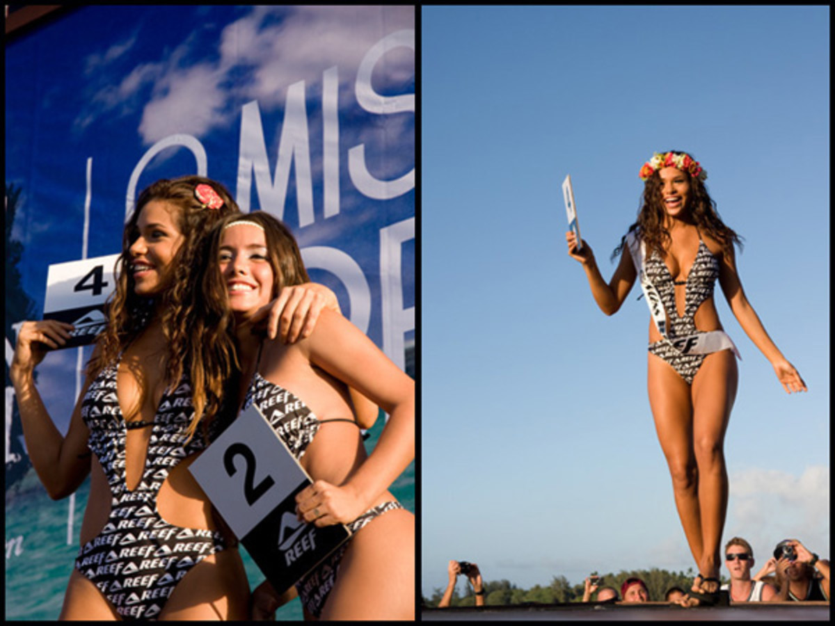 World Miss Reef finalists Vanessa Tello (#2) from Peru and winner Betzida Herrera from Panama.